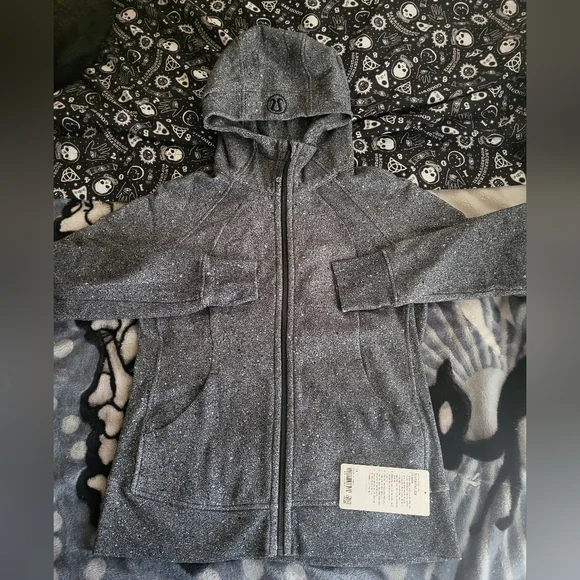 Lululemon scuba hoodie rare  speckled black, size 14. NWT. - Picture 8 of 12